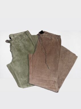 In Suede Vintage 100% Leather Drawstring Pants